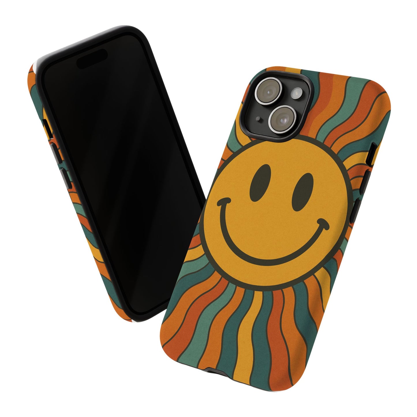 Colorful Smiley Phone Case, Retro Vibe Phone Cover, Cute Gift for Kids and Adults, Fun Protector for Everyday Use, Eco-Friendly Merchandise