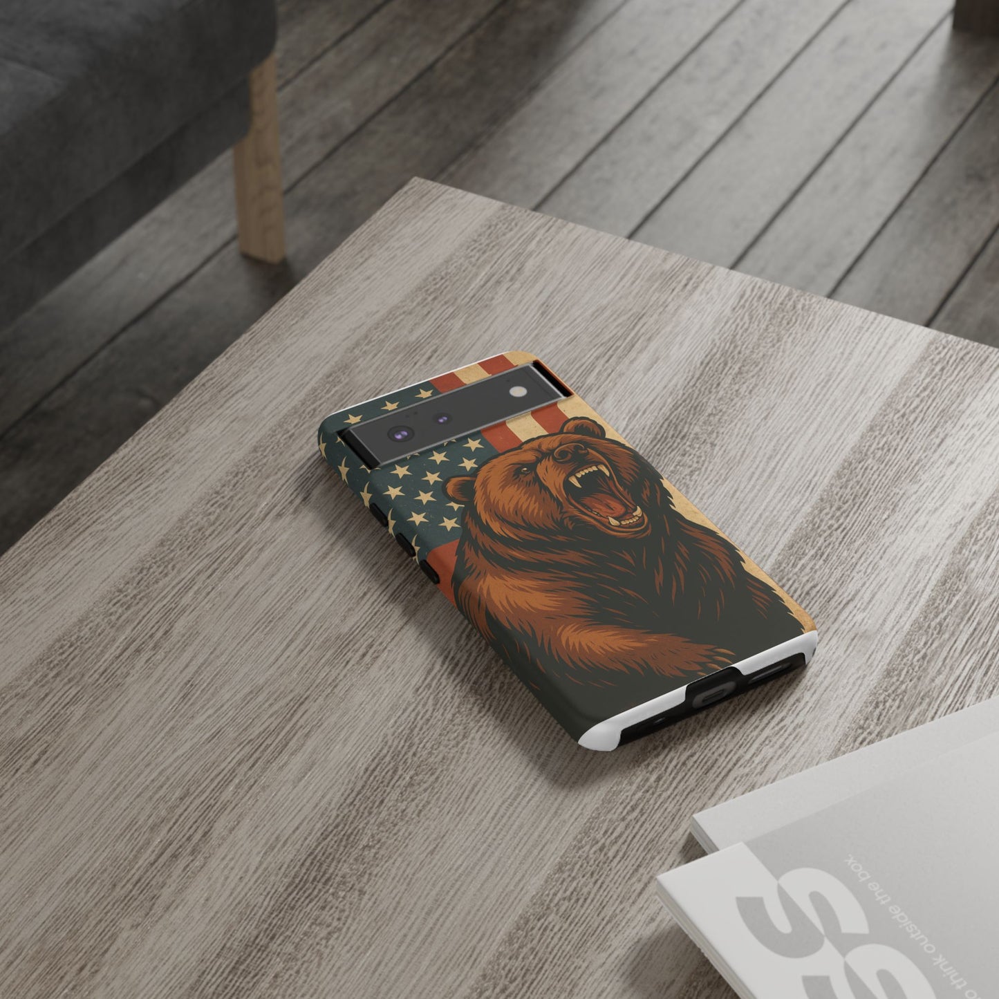 Tough Cases - Patriotic Bear Phone Case, Custom Phone Cover, Strong Protective Case, USA Flag Design, Gift for Outdoors Lovers
