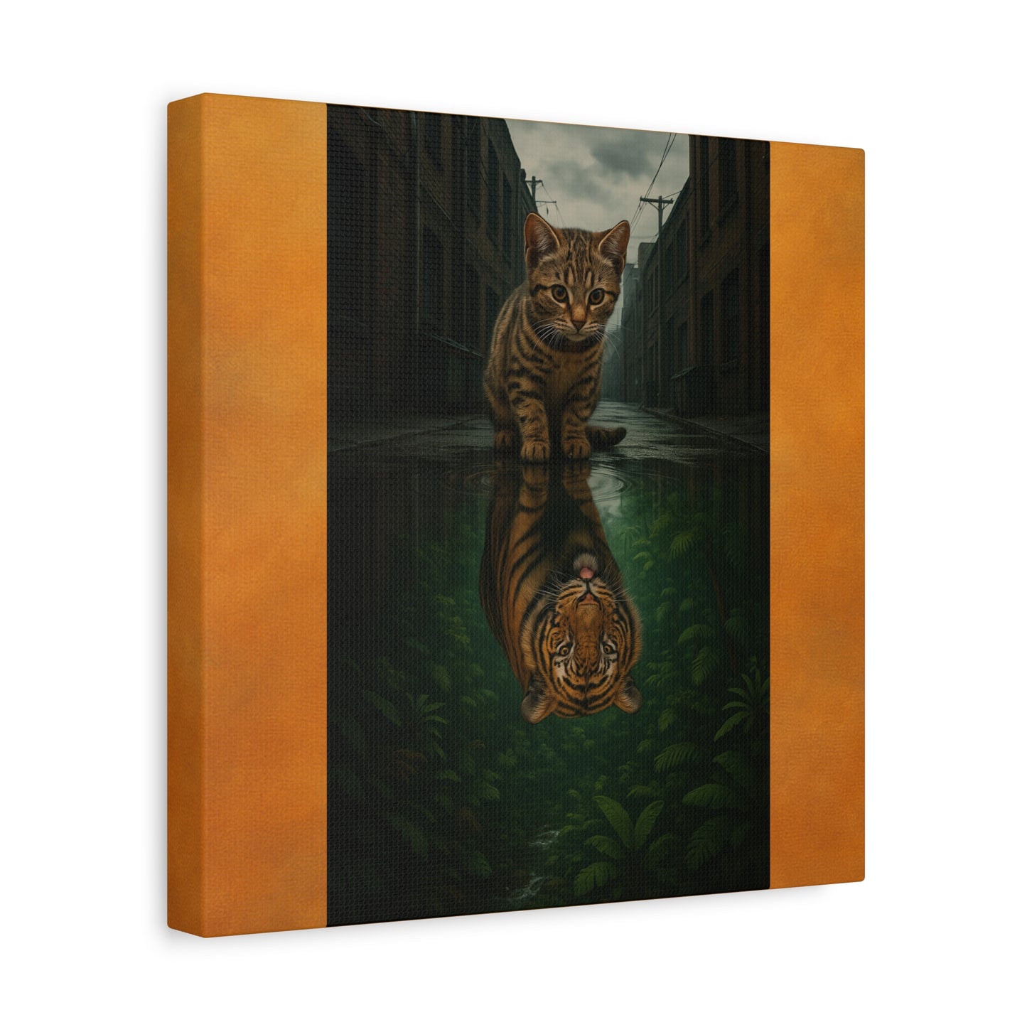 Whimsical Cat Canvas Art Print, Adorable Home Decor, Gift for Cat Lovers, Animal Wall Art, Unique Gift for Birthdays