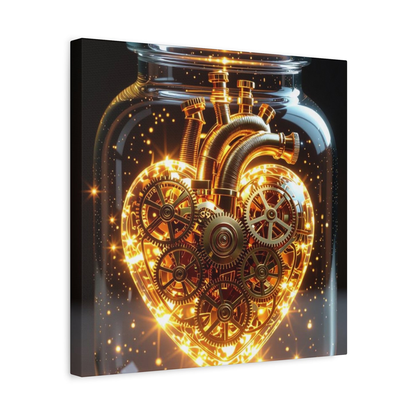Steampunk Heart Canvas Wall Art, Perfect for Home Decor, Love Gifts, Industrial Style Decor, Unique Gift for Him/Her, Heart Gear Canvas