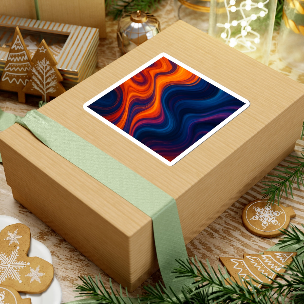 Vivid Wave Kiss-Cut Stickers, Colorful Laptop Decals, Vibrant Wall Art, Creative Scrapbooking Supplies, Fun Gift for Art Lovers