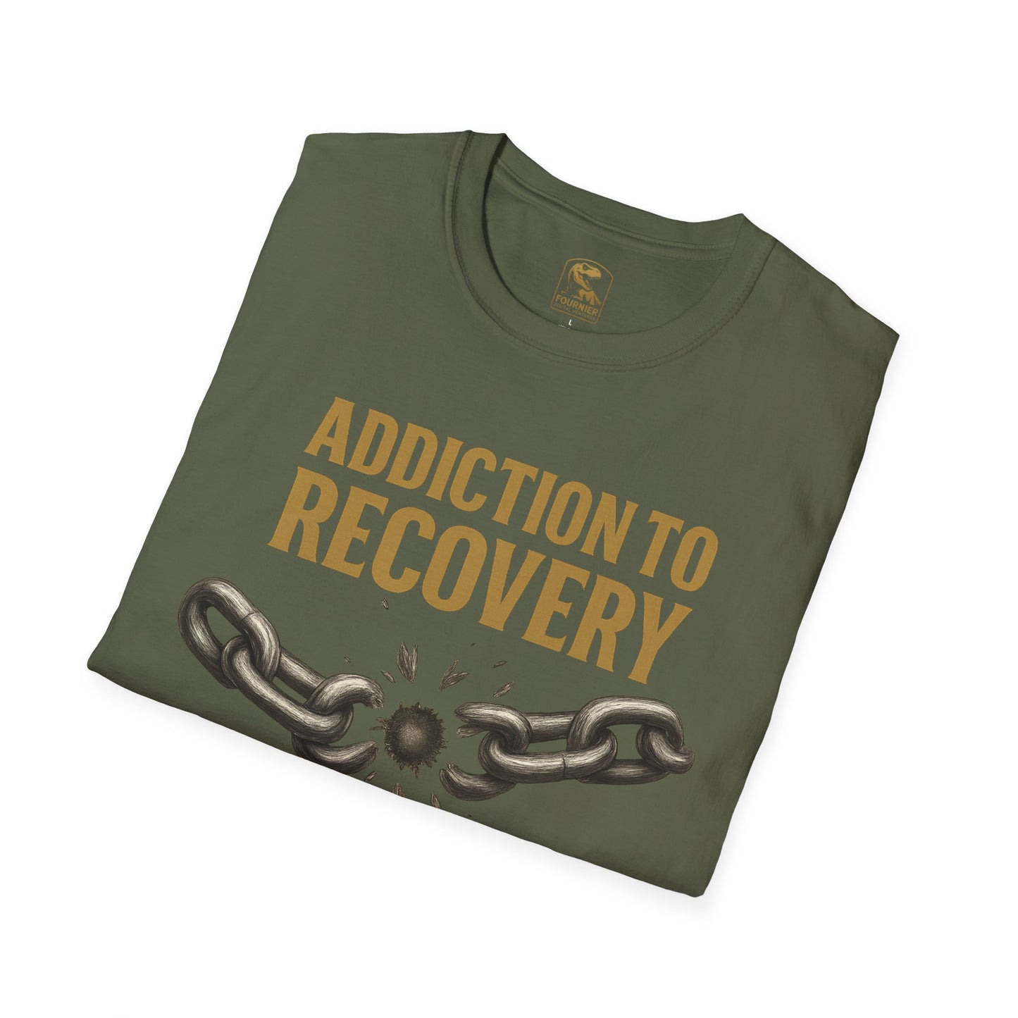 Recovery Awareness T-Shirt - Addiction to Recovery Quote, Unisex Softstyle Tee for Support, Mental Health, Gift for Friends