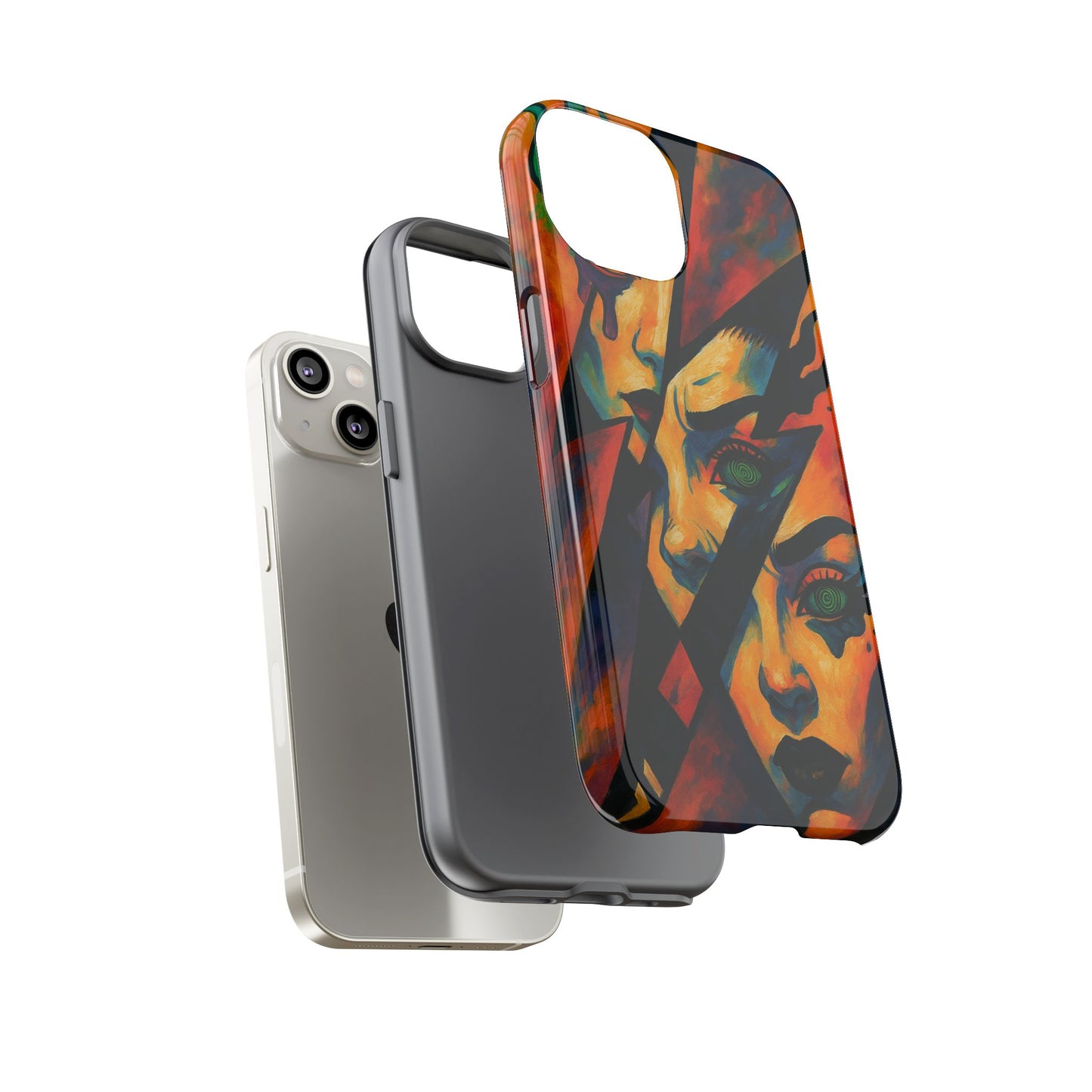 Vibrant Phone Case with Edgy Art, Tough Cases for Trendsetters, Unique Gift for Art Lovers, Colorful Phone Accessory, Protection and Style