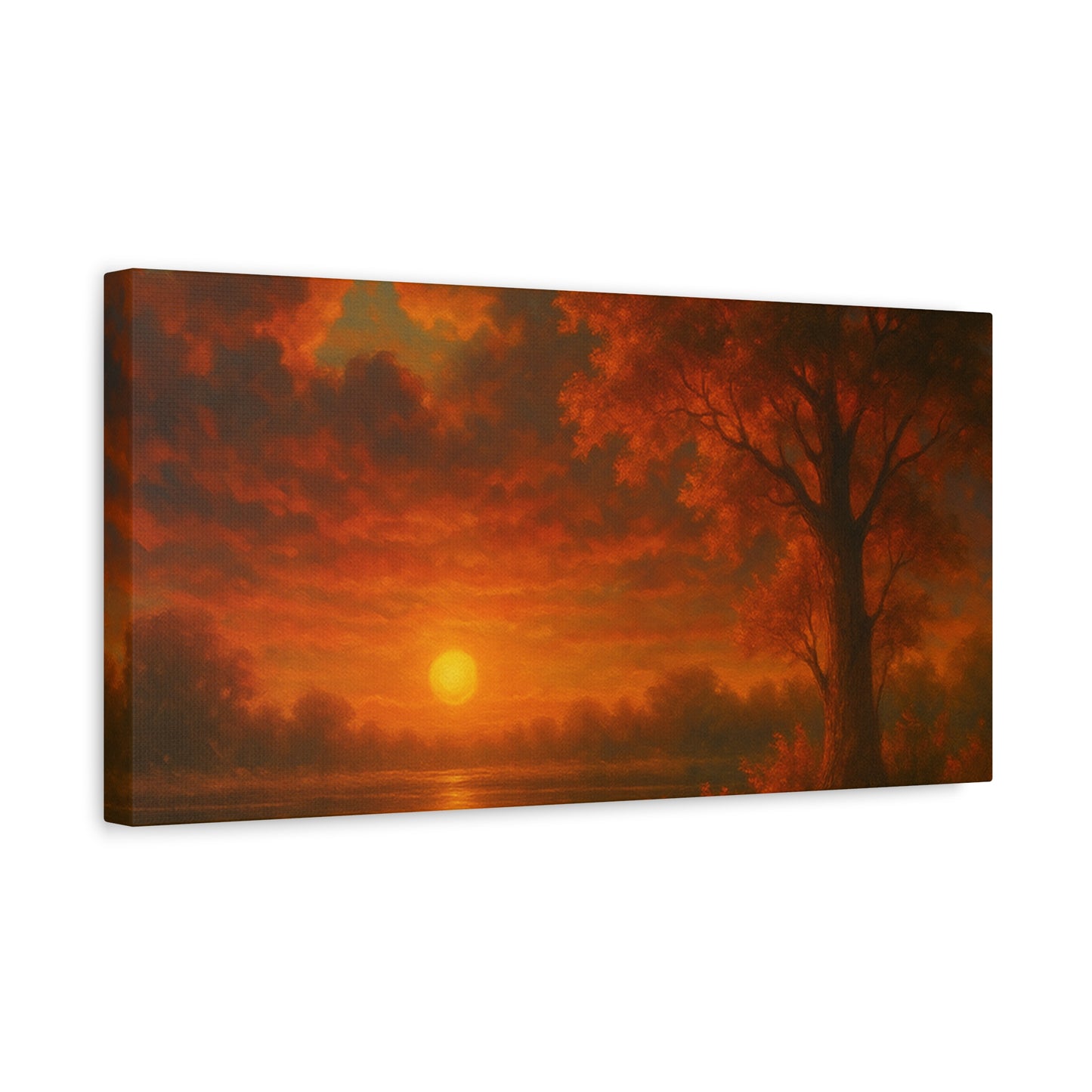 Serene Sunset Canvas Wall Art, Nature Decor, Home Aesthetic, Gift for Art Lovers, Inspiring Wall Hanging, Living Room Decoration