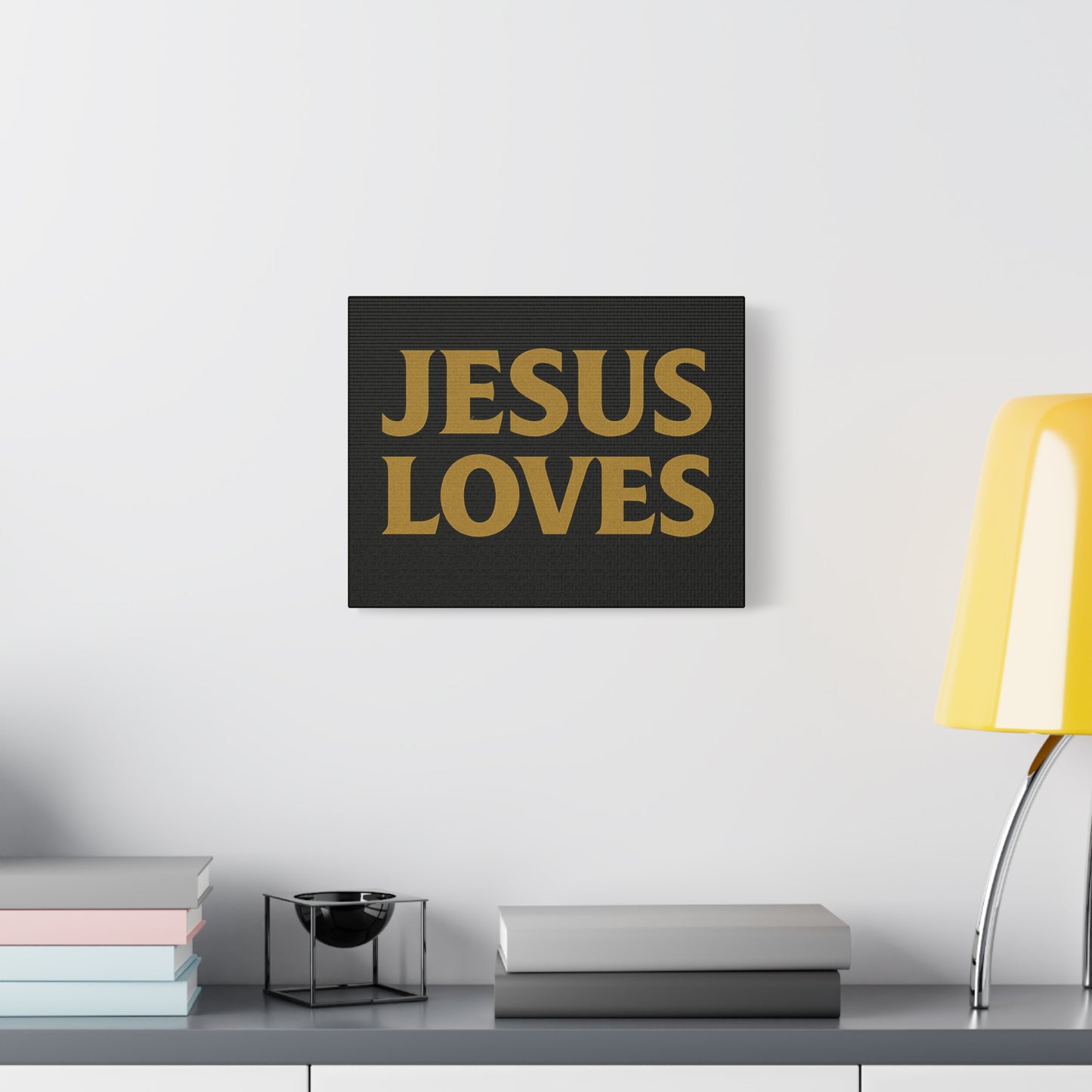 Jesus Loves Canvas Wall Art, Inspirational Home Decor, Faith-Based Gift for Christians, Religious Wall Decor