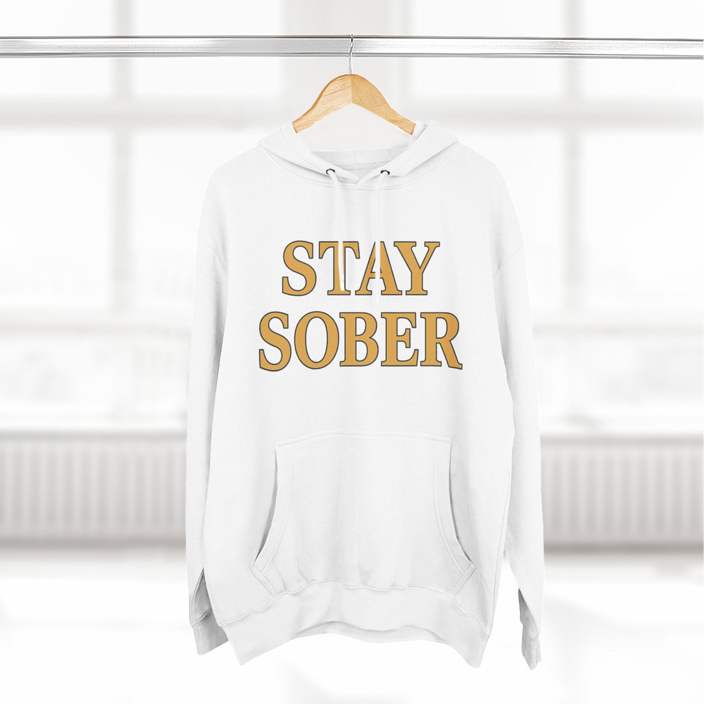 Stay Sober x Faith Hoodie – Gold & Black Christian Recovery Design