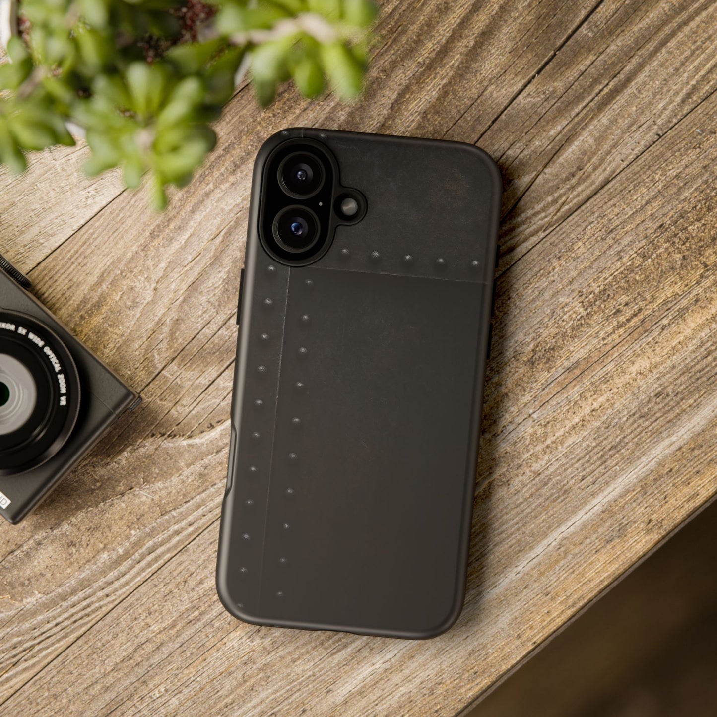 Steel & Smoke – Riveted Shadows Phone Case