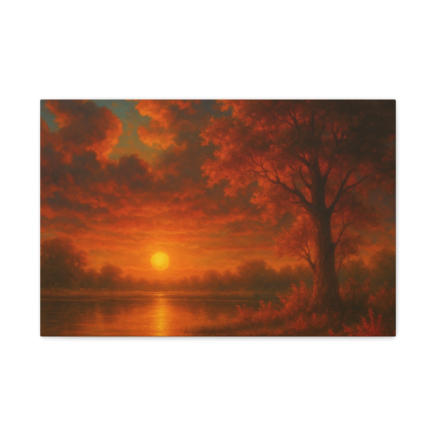 Serene Sunset Canvas Wall Art, Nature Decor, Home Aesthetic, Gift for Art Lovers, Inspiring Wall Hanging, Living Room Decoration