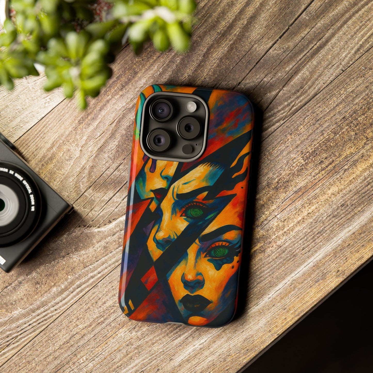 Vibrant Phone Case with Edgy Art, Tough Cases for Trendsetters, Unique Gift for Art Lovers, Colorful Phone Accessory, Protection and Style