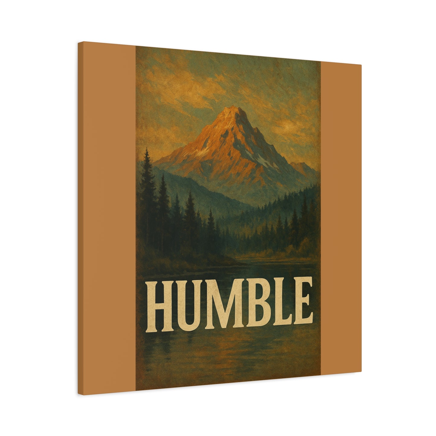 Humble Canvas Wall Art, Rustic Home Decor, Mountain Landscape Art, Inspirational Quotes Wall Art, Nature-Inspired Gift