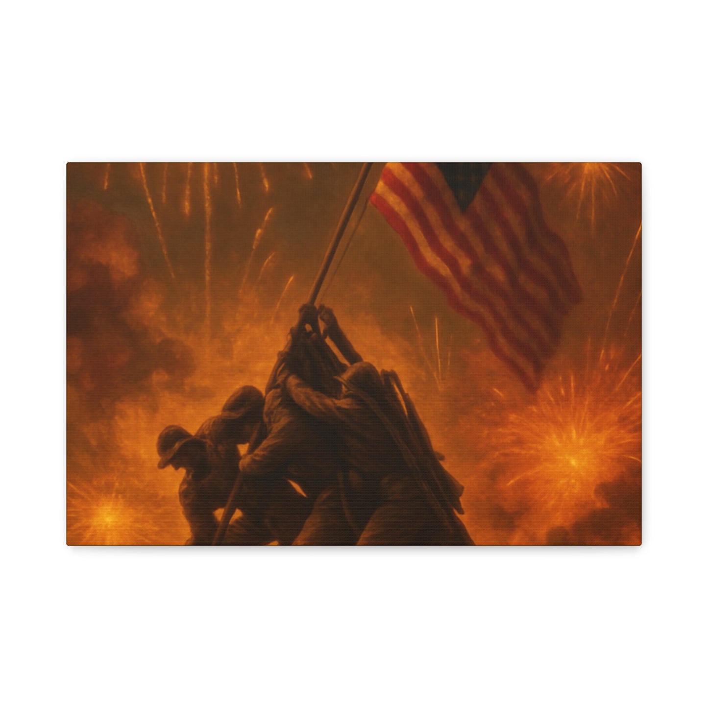 Patriotic Matte Canvas Wall Art, Military Tribute Decor, Independence Day Decoration, Veteran's Day Gift, Home Gallery Display