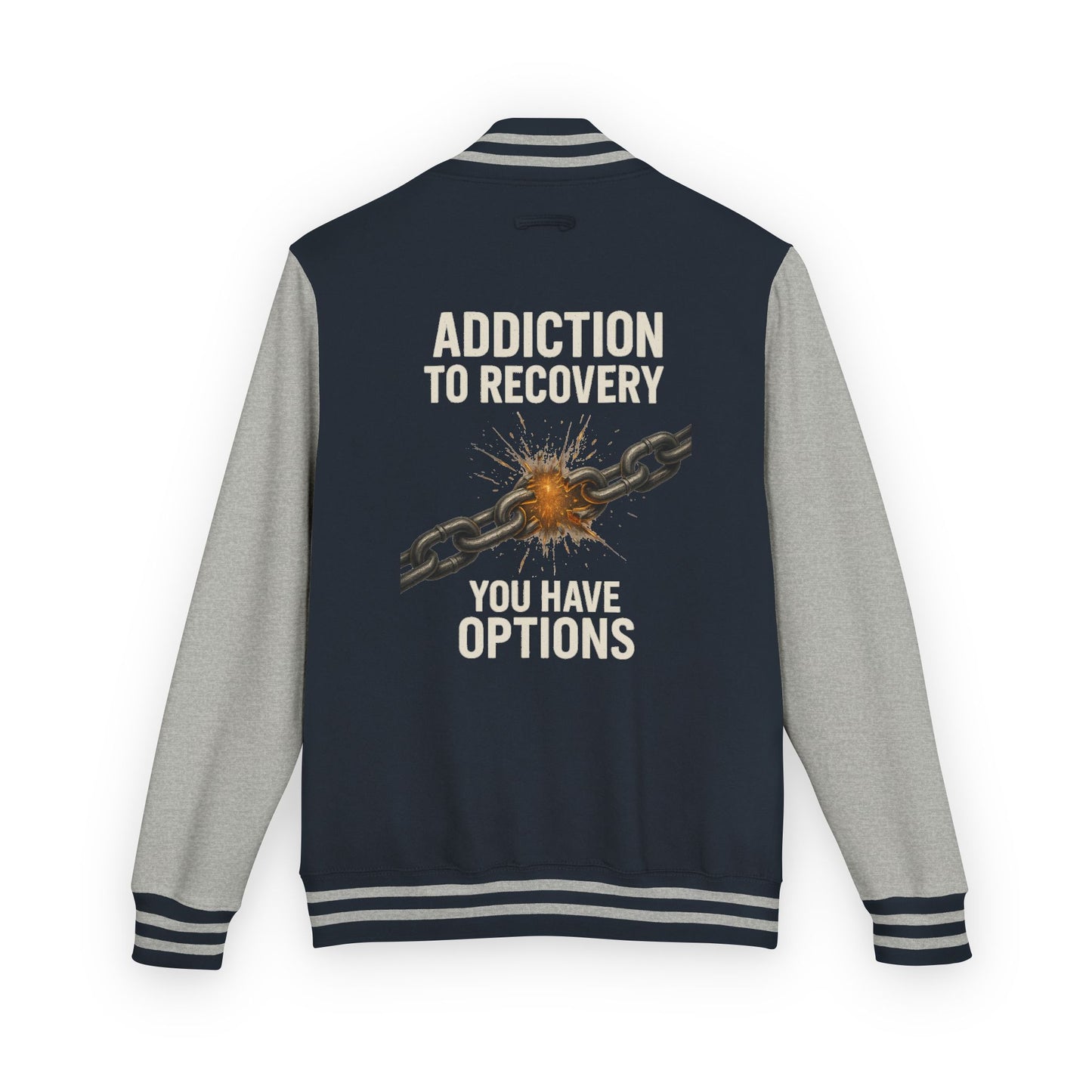 Unisex Heavyweight Letterman Jacket - Vintage Style, Perfect Gift for Recovery and Motivation, Casual Wear, Sports Jacket, College Style