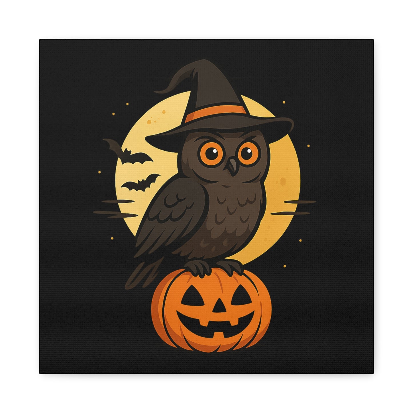 Halloween Owl Canvas Art, Spooky Home Decor, Fall Decorations, Witchy Wall Art, Pumpkin Artwork, Boo-tiful Gift