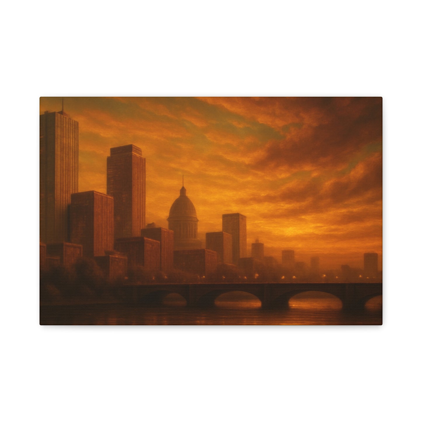 Sunset Cityscape Wall Art, Canvas Print, Home Decor, Urban Landscape, Unique Gift, Modern Art, Interior Design