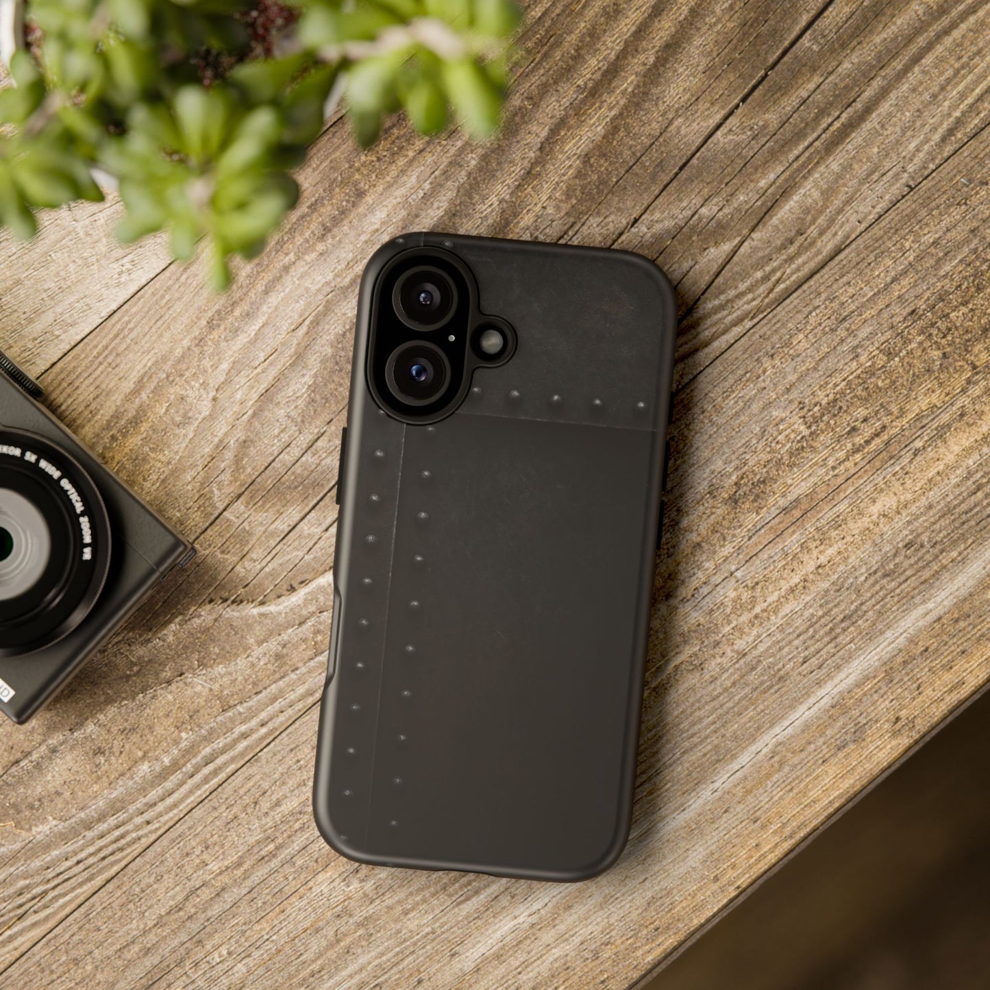 Steel & Smoke – Riveted Shadows Phone Case