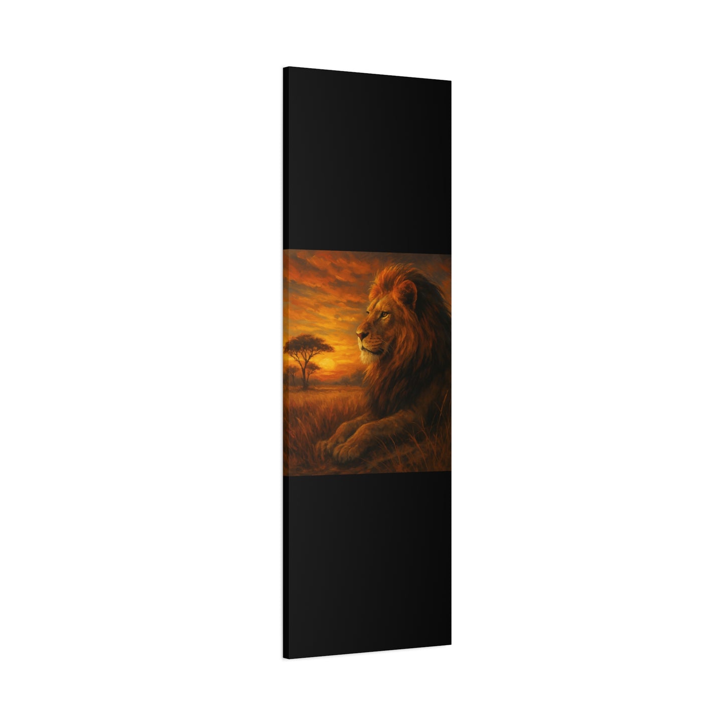 King of the Savanna - Lion Sunset Canvas