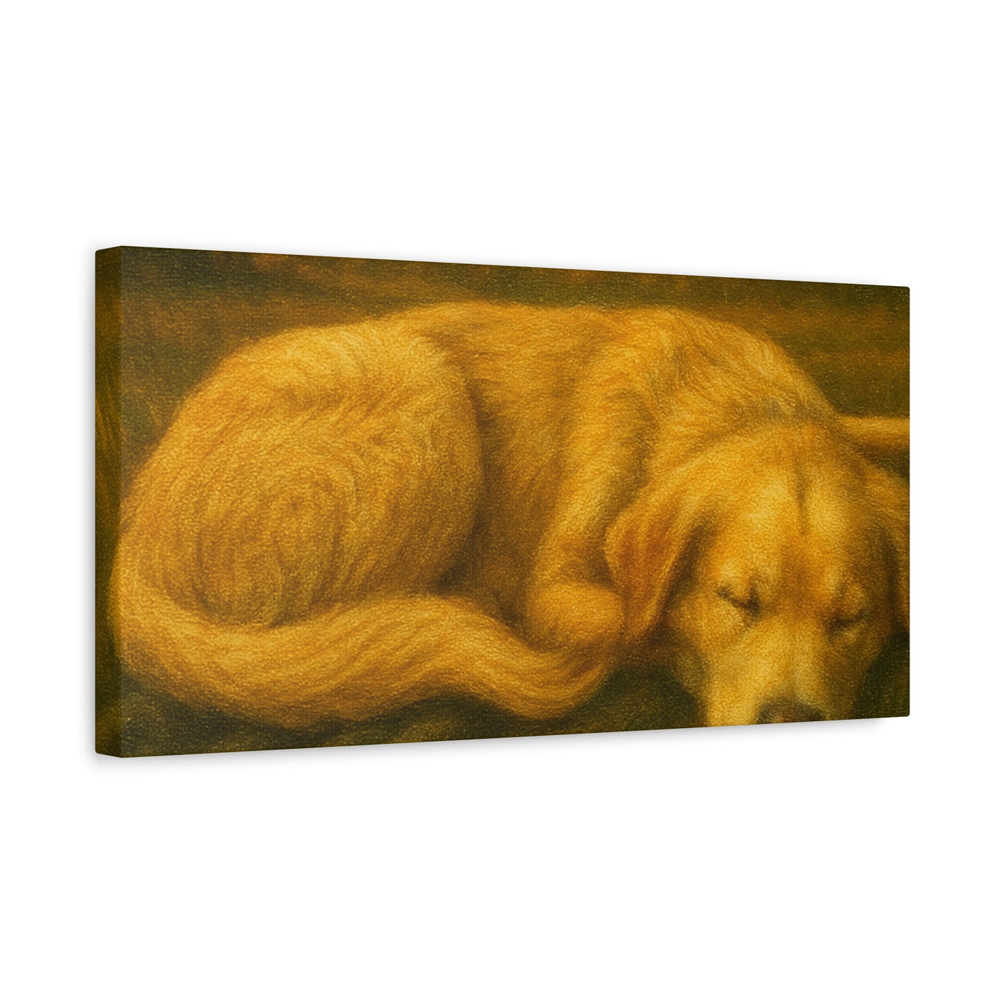Golden Retriever Art Canvas Print, Dog Lovers Decor, Warm Home Wall Art, Gift for Pet Owners, Relaxing Pet Artwork