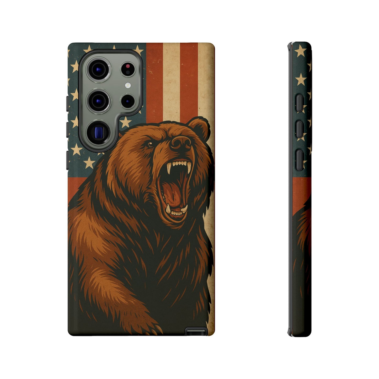 Tough Cases - Patriotic Bear Phone Case, Custom Phone Cover, Strong Protective Case, USA Flag Design, Gift for Outdoors Lovers