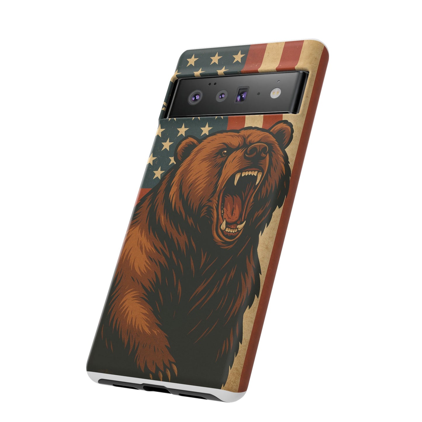 Tough Cases - Patriotic Bear Phone Case, Custom Phone Cover, Strong Protective Case, USA Flag Design, Gift for Outdoors Lovers