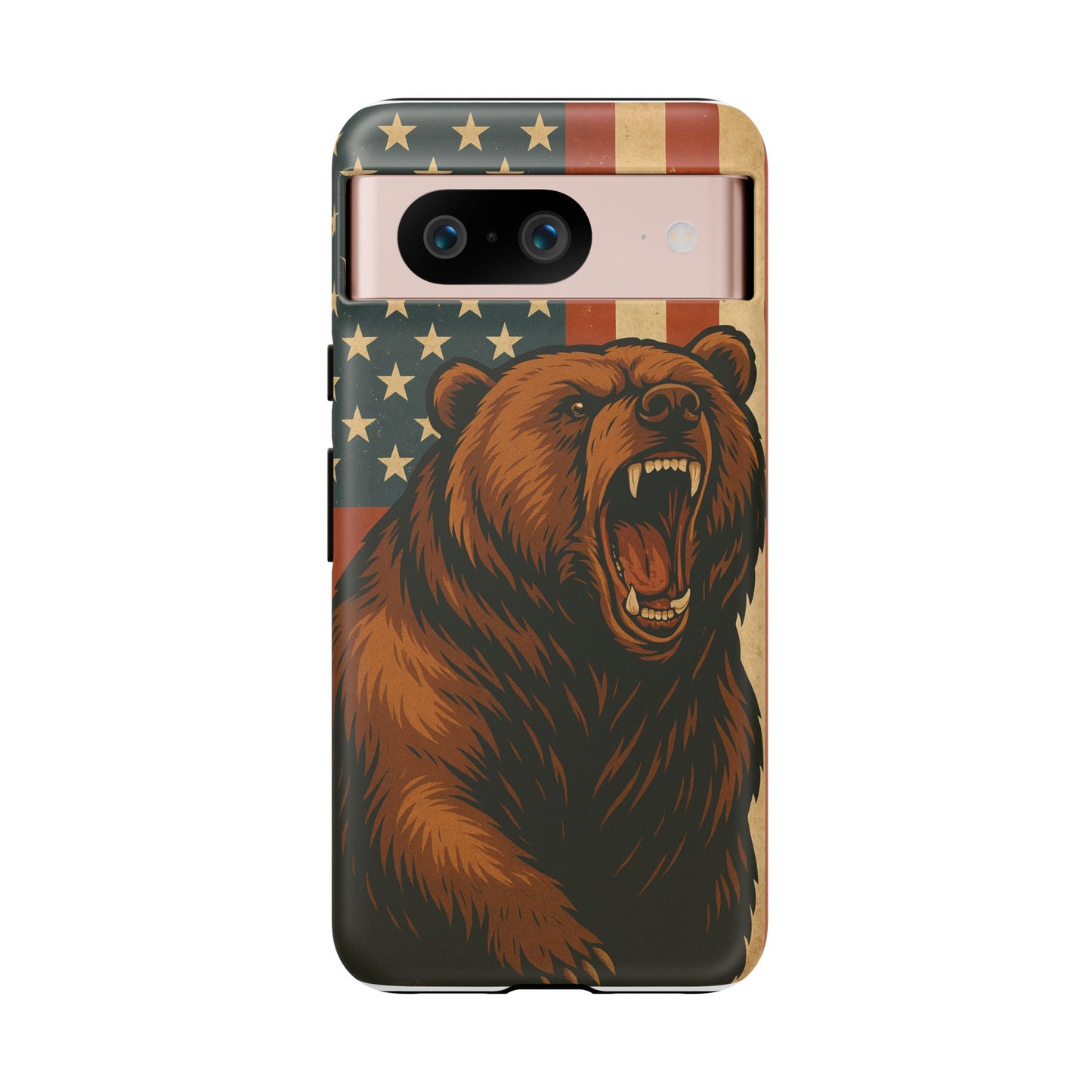 Tough Cases - Patriotic Bear Phone Case, Custom Phone Cover, Strong Protective Case, USA Flag Design, Gift for Outdoors Lovers