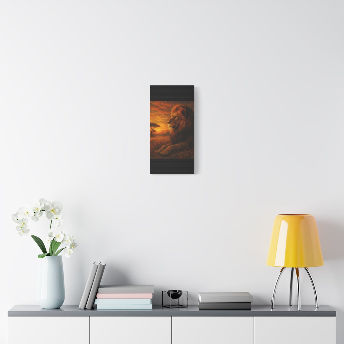 King of the Savanna - Lion Sunset Canvas