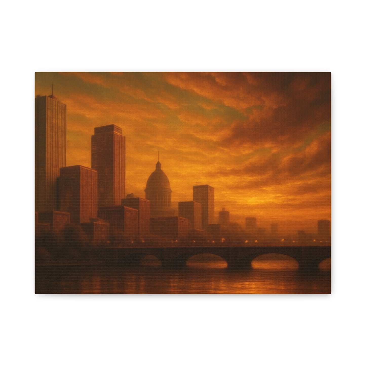 Sunset Cityscape Wall Art, Canvas Print, Home Decor, Urban Landscape, Unique Gift, Modern Art, Interior Design
