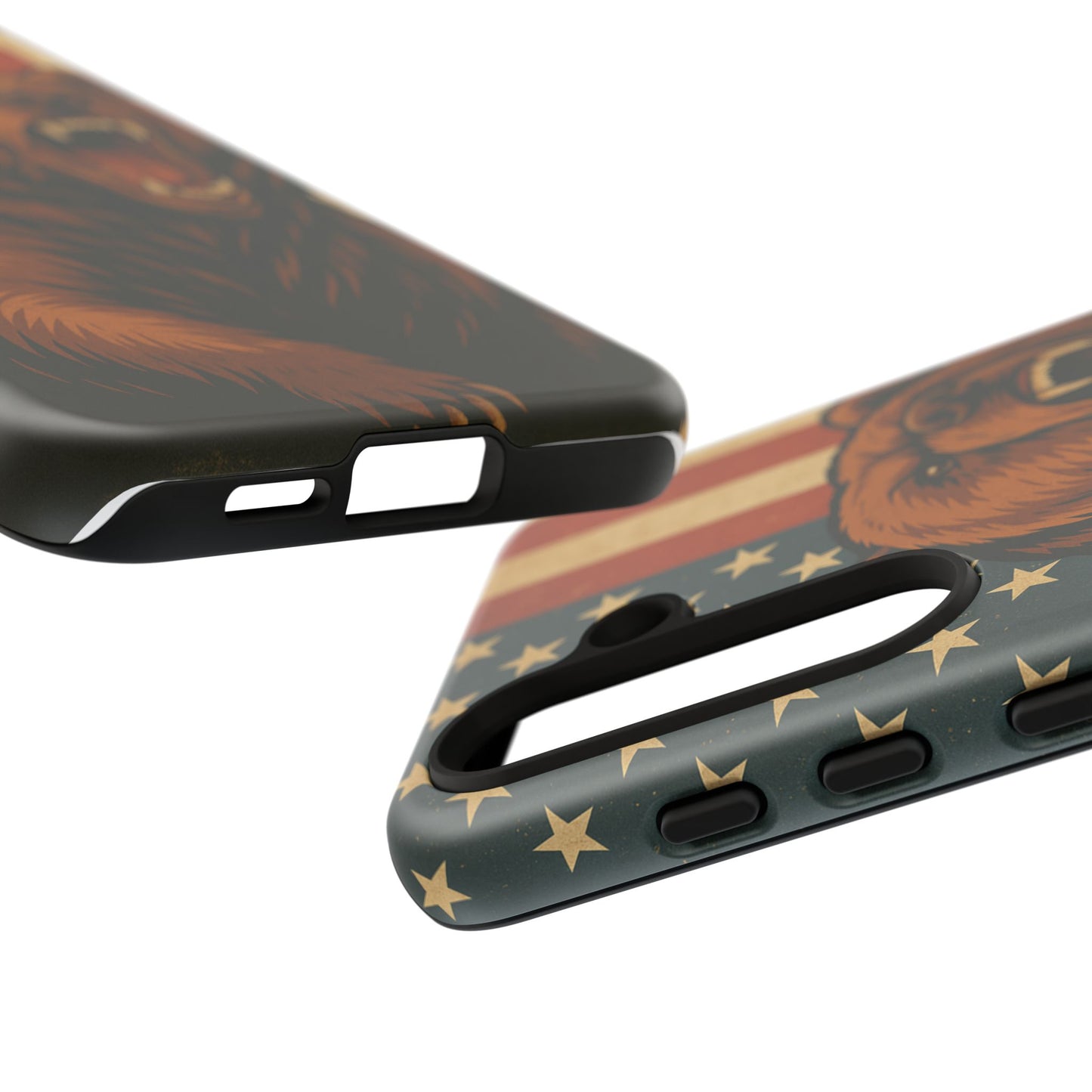 Tough Cases - Patriotic Bear Phone Case, Custom Phone Cover, Strong Protective Case, USA Flag Design, Gift for Outdoors Lovers