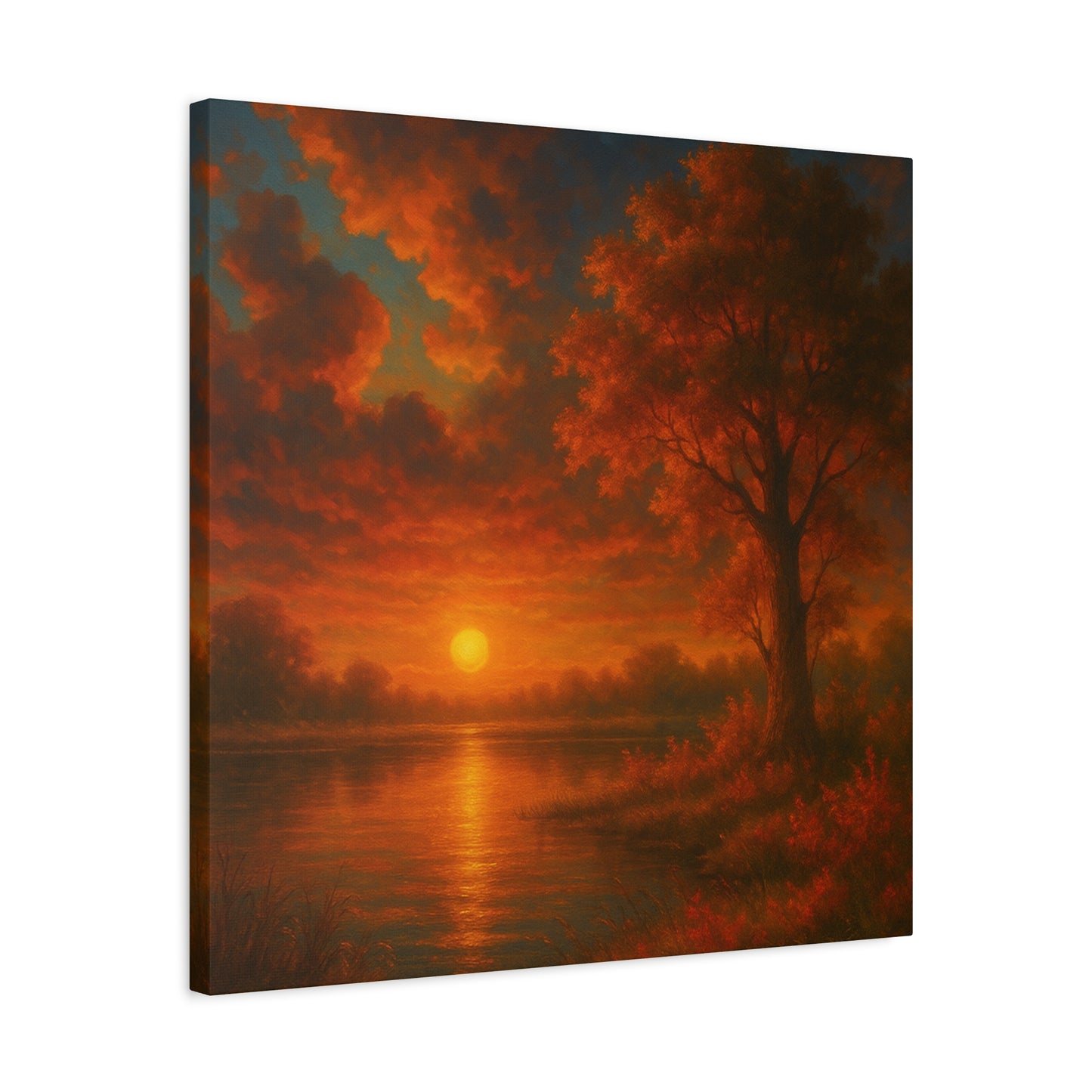 Serene Sunset Canvas Wall Art, Nature Decor, Home Aesthetic, Gift for Art Lovers, Inspiring Wall Hanging, Living Room Decoration