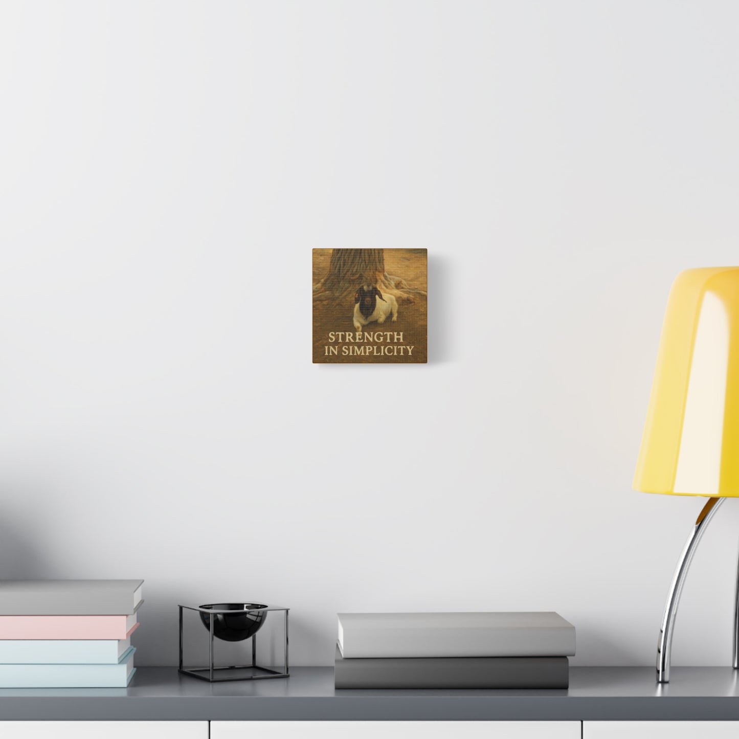 Rustic Goat Canvas Wall Art, Strength in Simplicity Decor, Farmhouse Style, Nature Lovers Gift, Art for Home