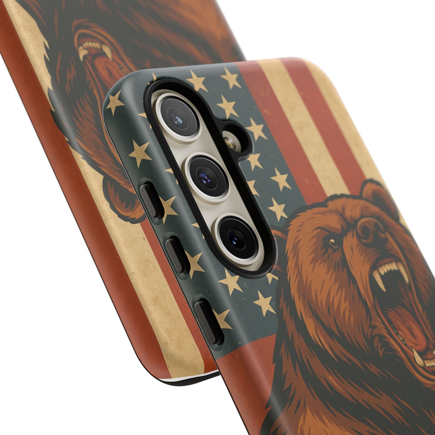 Tough Cases - Patriotic Bear Phone Case, Custom Phone Cover, Strong Protective Case, USA Flag Design, Gift for Outdoors Lovers