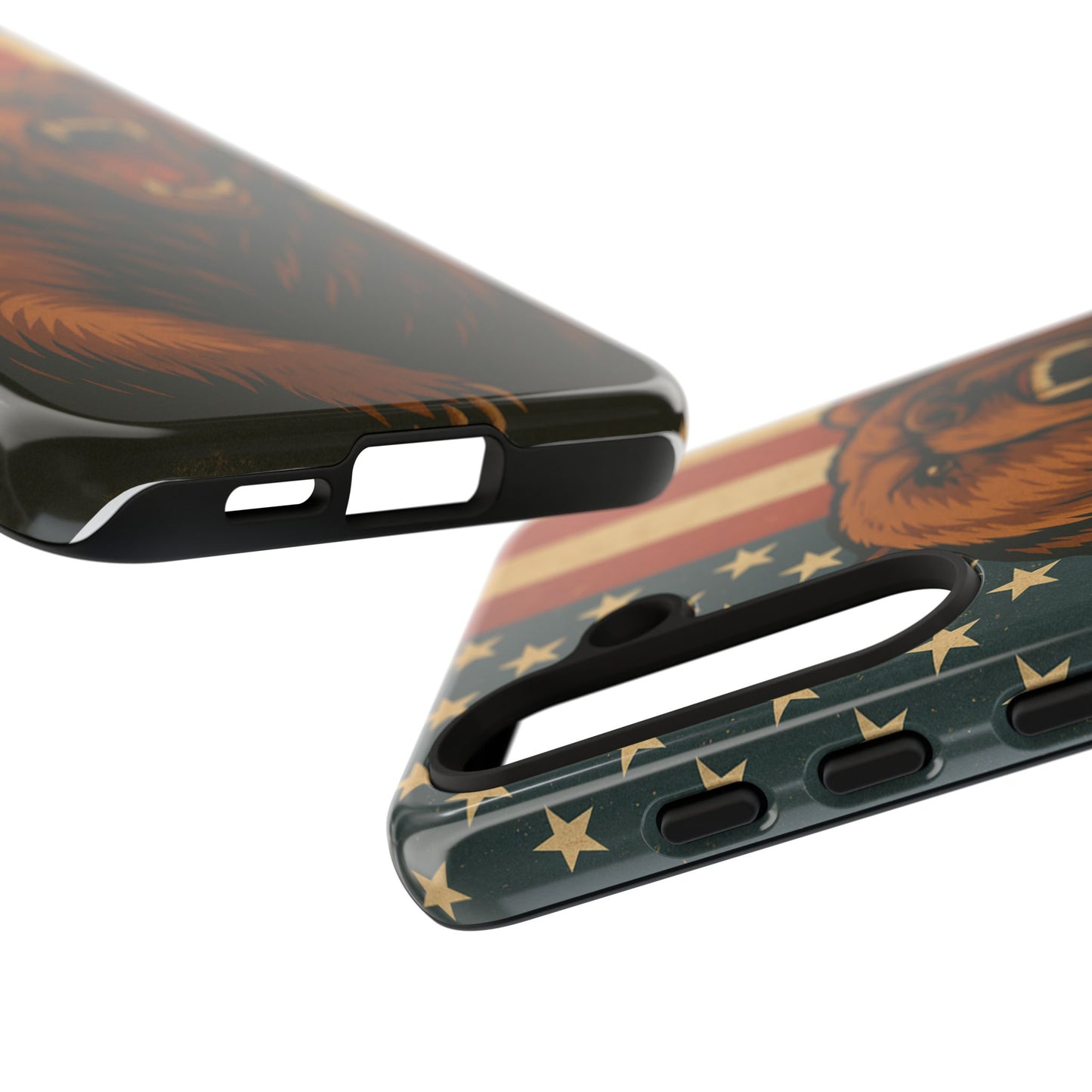 Tough Cases - Patriotic Bear Phone Case, Custom Phone Cover, Strong Protective Case, USA Flag Design, Gift for Outdoors Lovers