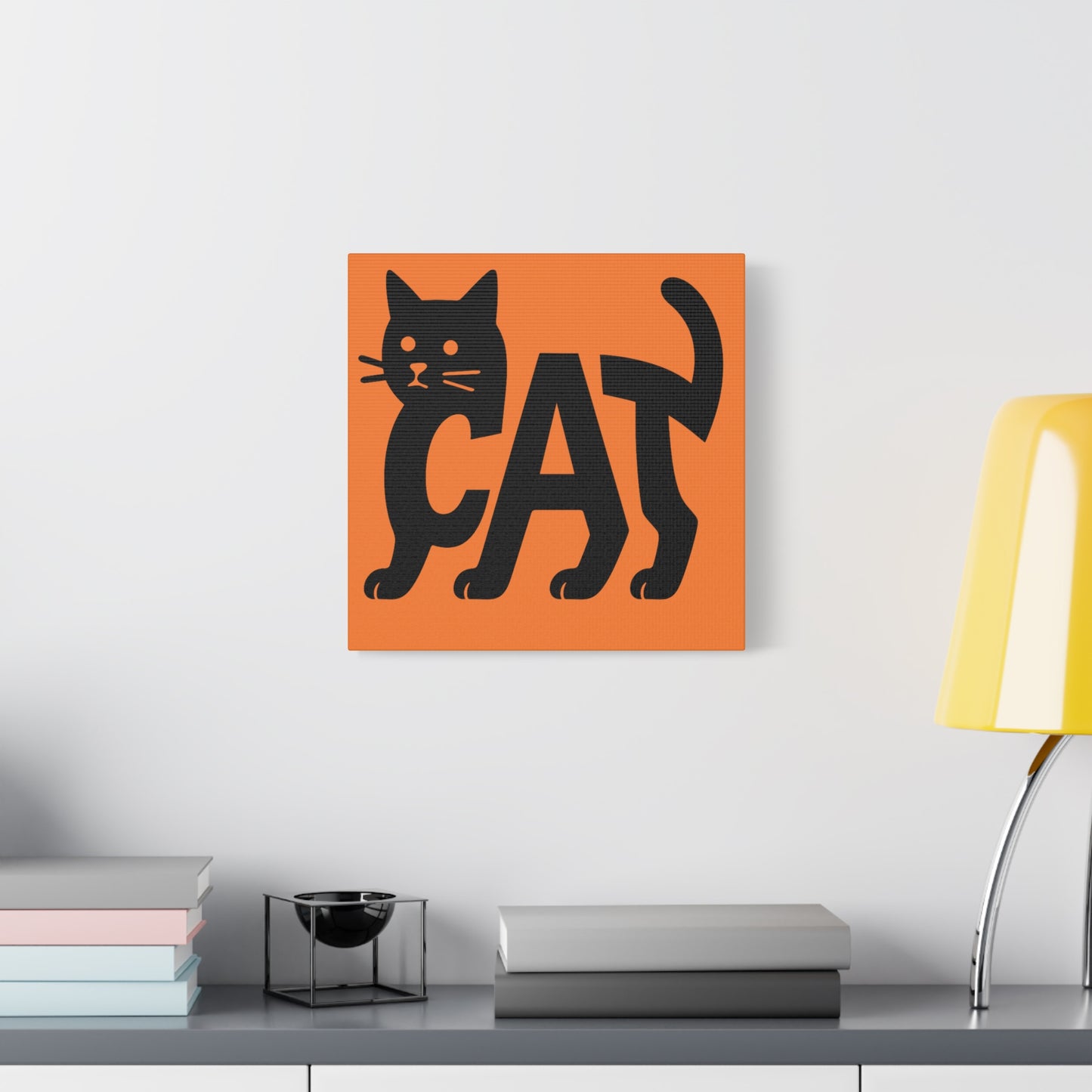 Cat-Themed Matte Canvas Art, Cute Cat Decor, Halloween Wall Art, Pet Lover Gift, Cat Lover Home Decor, Black Cat Artwork