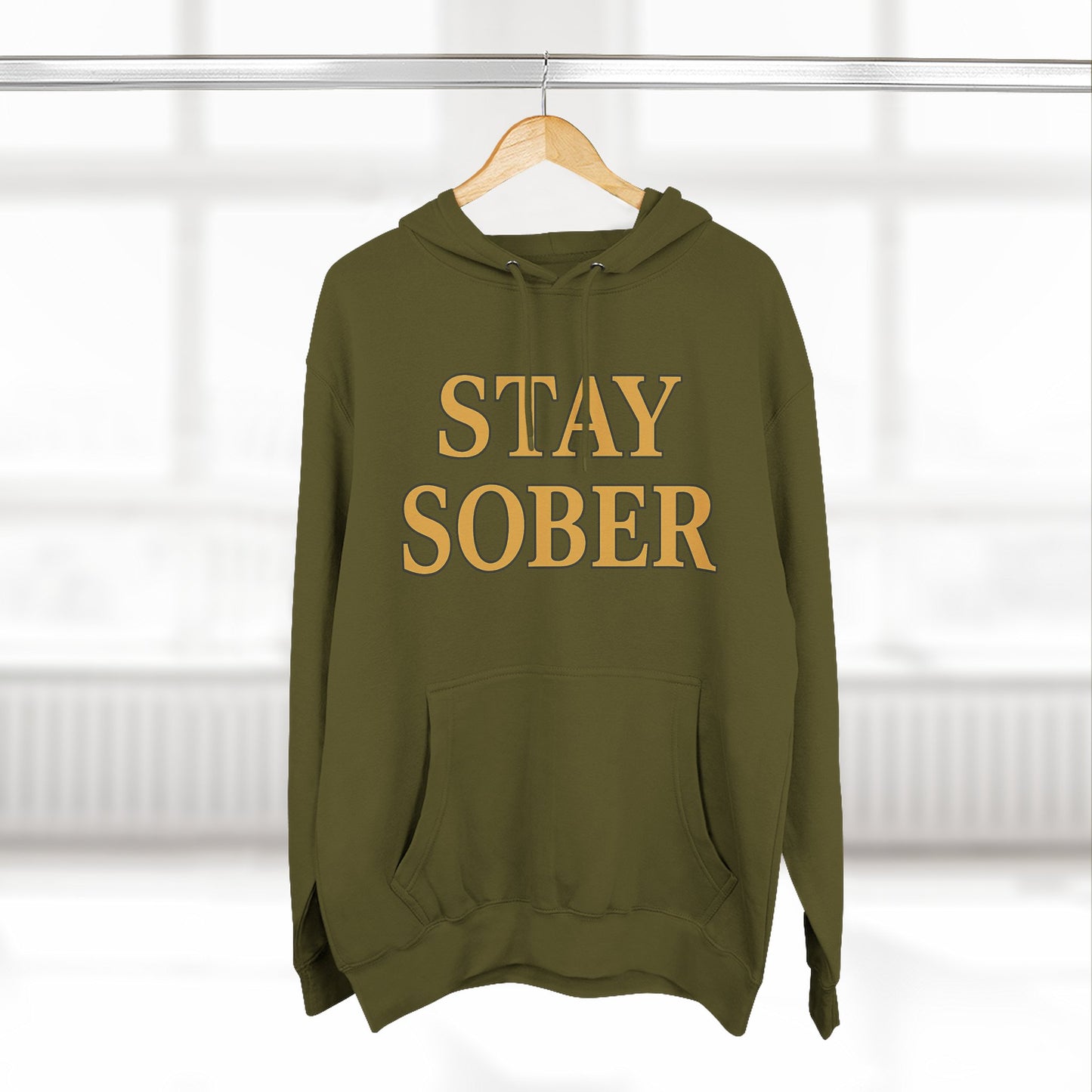 Stay Sober x Faith Hoodie – Gold & Black Christian Recovery Design