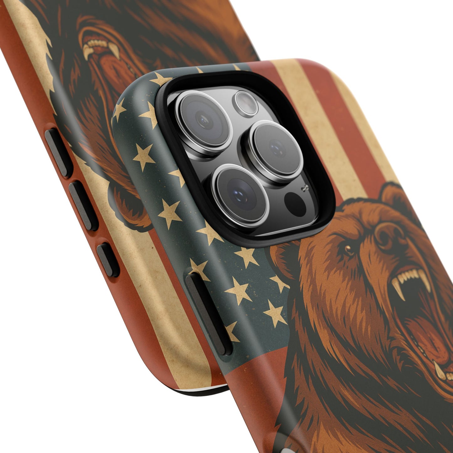 Tough Cases - Patriotic Bear Phone Case, Custom Phone Cover, Strong Protective Case, USA Flag Design, Gift for Outdoors Lovers