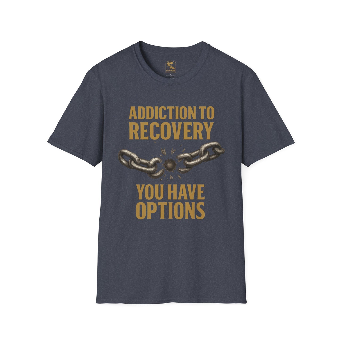 Recovery Awareness T-Shirt - Addiction to Recovery Quote, Unisex Softstyle Tee for Support, Mental Health, Gift for Friends