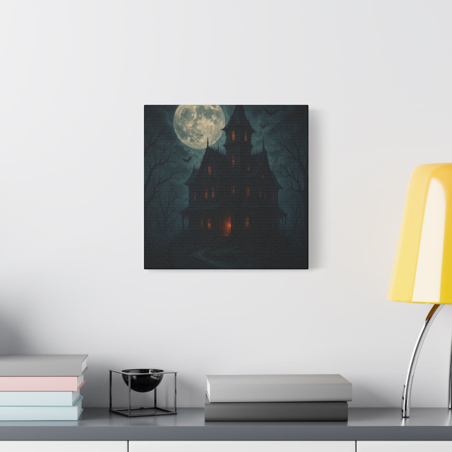 Haunted House Canvas Art Print, Gothic Wall Decor, Spooky Home Decor, Halloween Artwork, Horror Theme Decoration