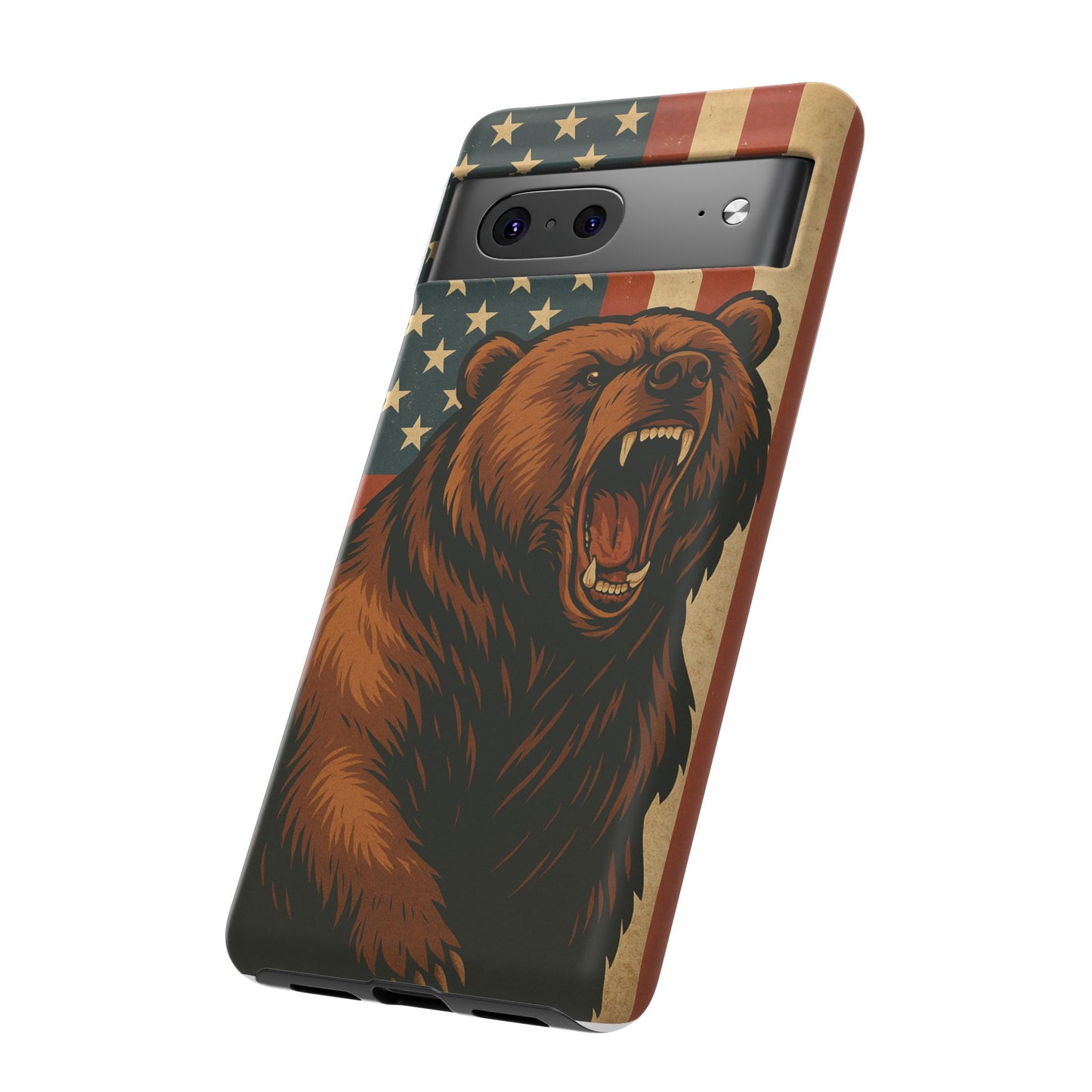 Tough Cases - Patriotic Bear Phone Case, Custom Phone Cover, Strong Protective Case, USA Flag Design, Gift for Outdoors Lovers