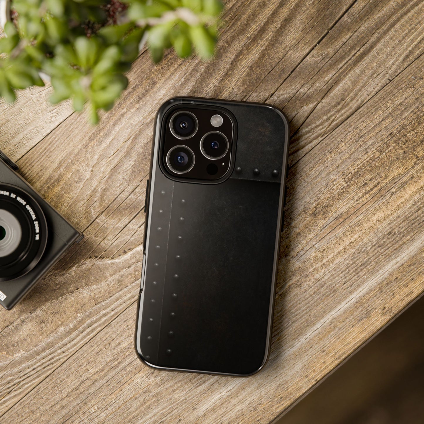 Steel & Smoke – Riveted Shadows Phone Case
