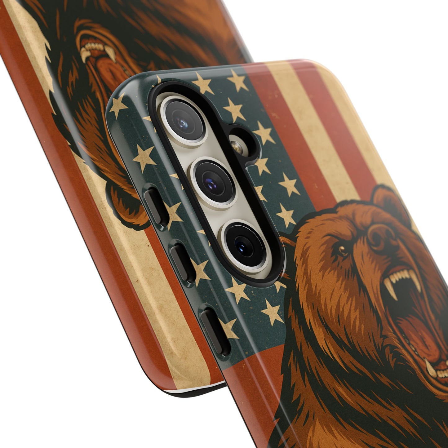 Tough Cases - Patriotic Bear Phone Case, Custom Phone Cover, Strong Protective Case, USA Flag Design, Gift for Outdoors Lovers