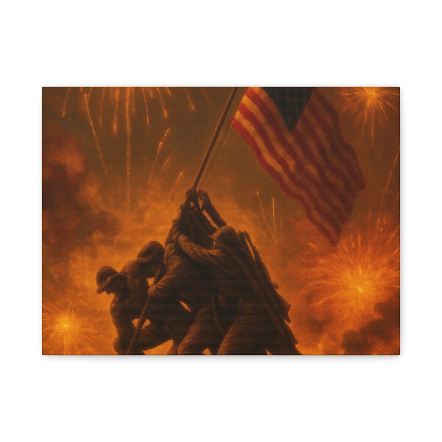 Patriotic Matte Canvas Wall Art, Military Tribute Decor, Independence Day Decoration, Veteran's Day Gift, Home Gallery Display