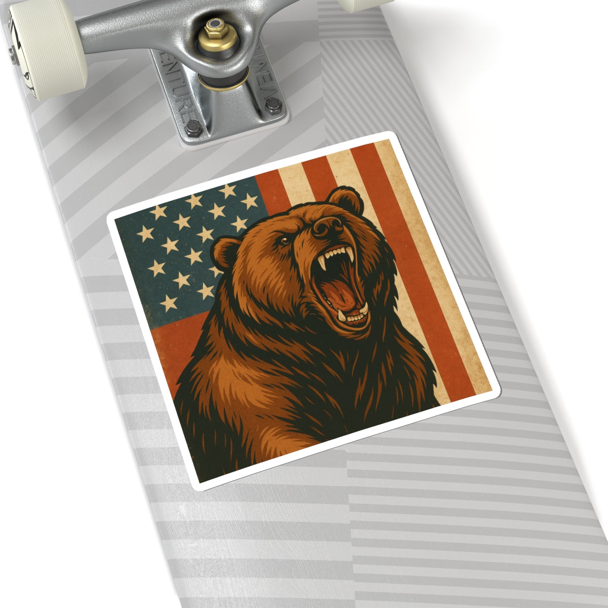 Patriotic Bear Kiss-Cut Stickers | VSCO Stickers, Laptop Decals, Wilderness Decor, USA Pride, Gifts for Nature Lovers