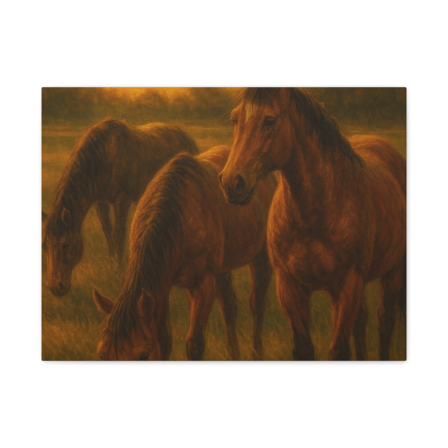 Rustic Horse Artwork Canvas, Equine Home Decor, Horse Lover Gift, Farmhouse Wall Art, Equestrian Decor, Nature Inspired