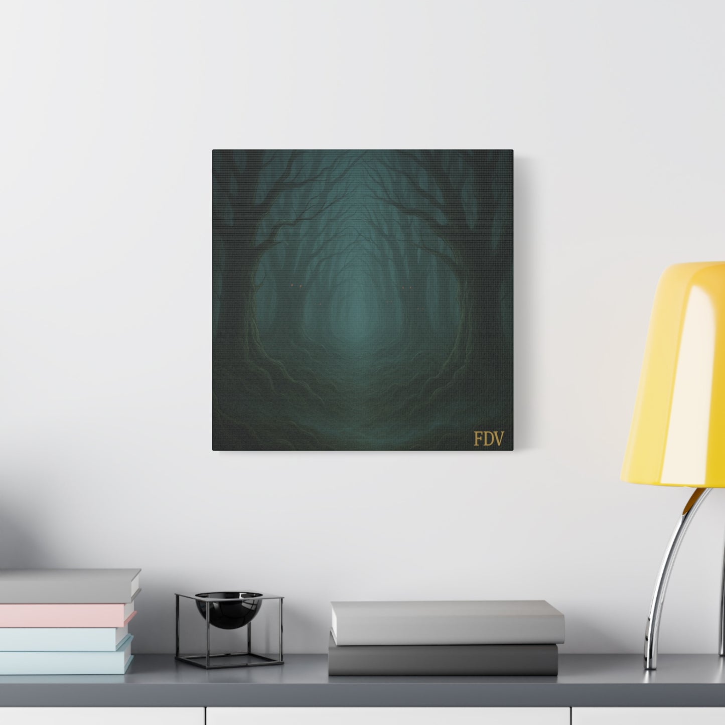 Eerie Forest Canvas Art, Spooky Home Decor, Dark Wall Hanging, Halloween Wall Art, Unique Gift for Nature Lovers, Gothic Decor