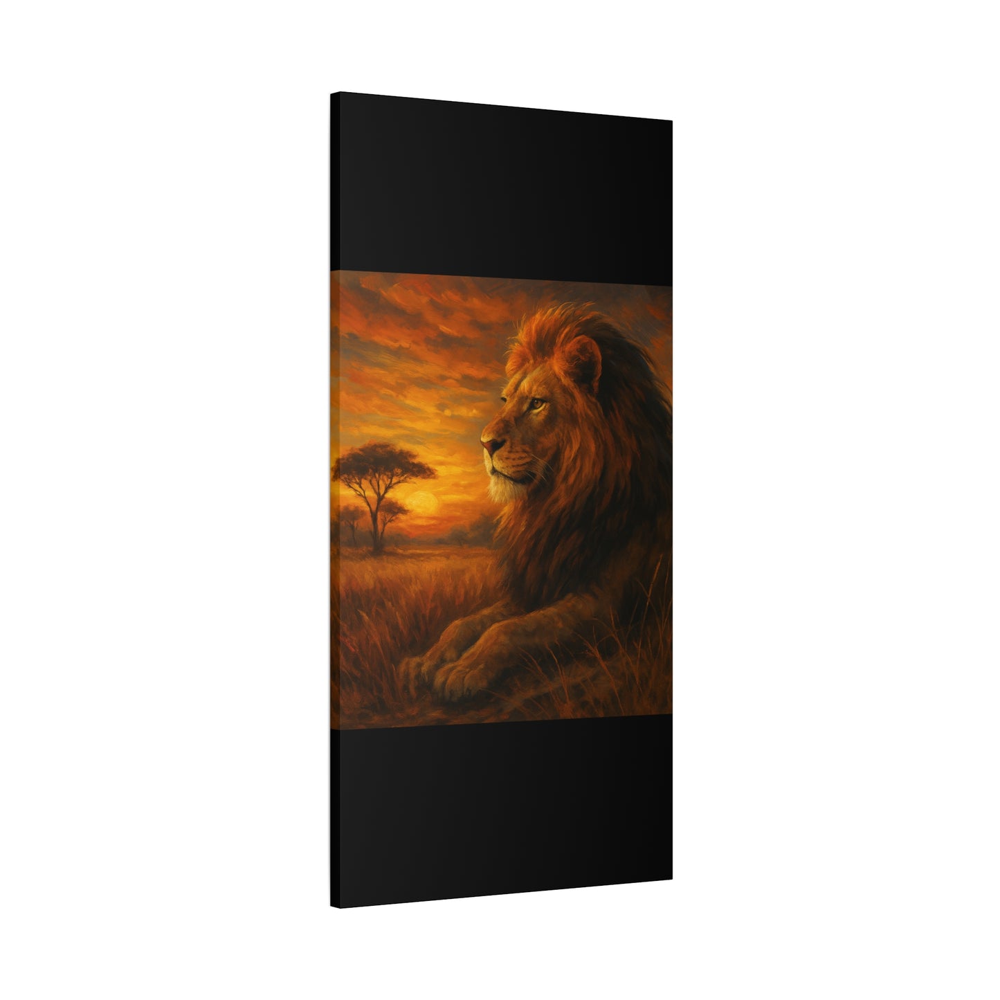 King of the Savanna - Lion Sunset Canvas