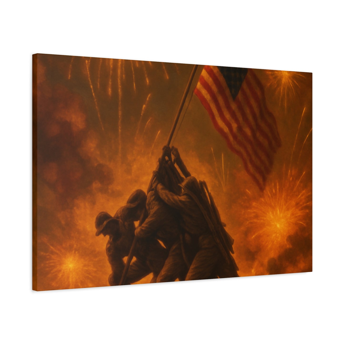 Patriotic Matte Canvas Wall Art, Military Tribute Decor, Independence Day Decoration, Veteran's Day Gift, Home Gallery Display