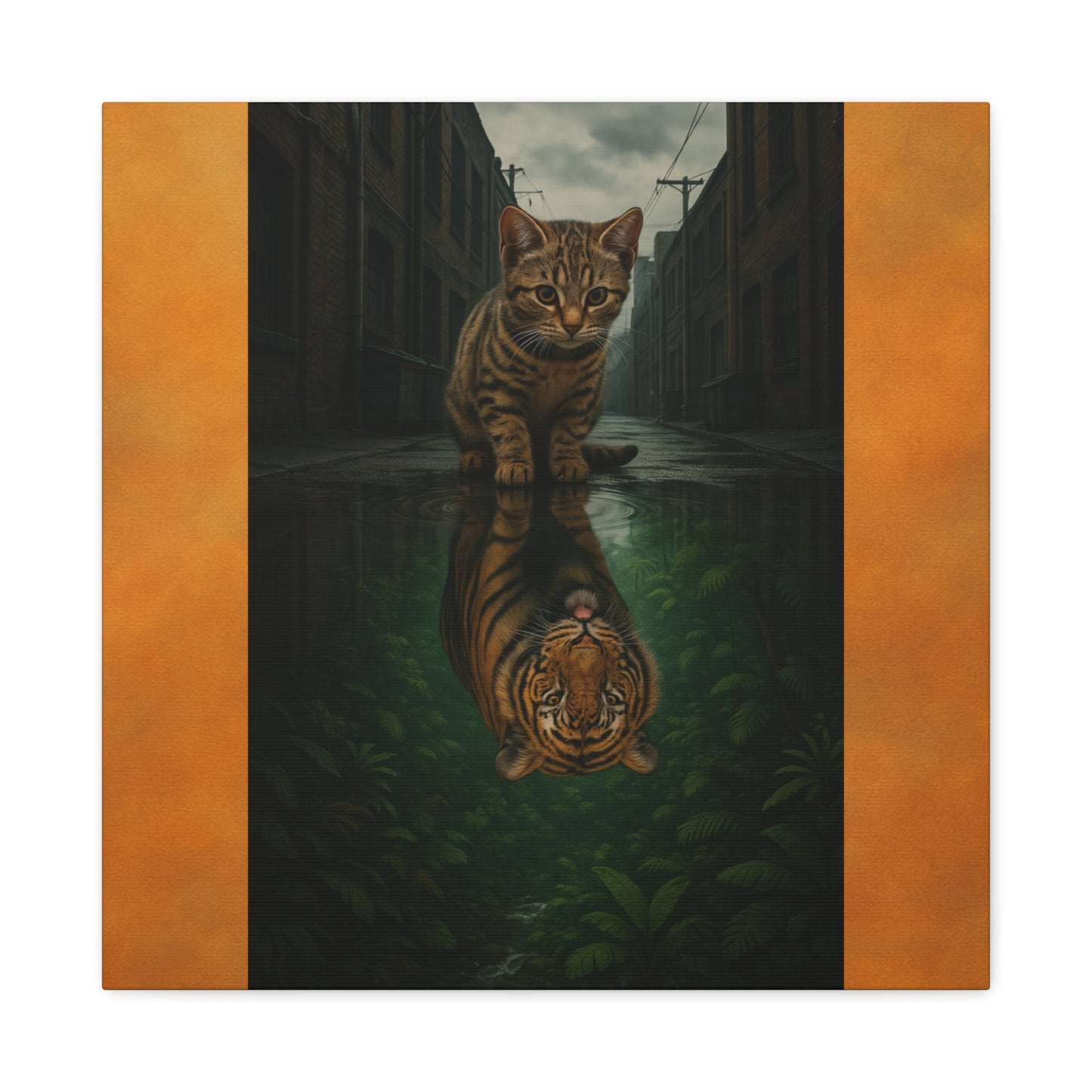 Whimsical Cat Canvas Art Print, Adorable Home Decor, Gift for Cat Lovers, Animal Wall Art, Unique Gift for Birthdays