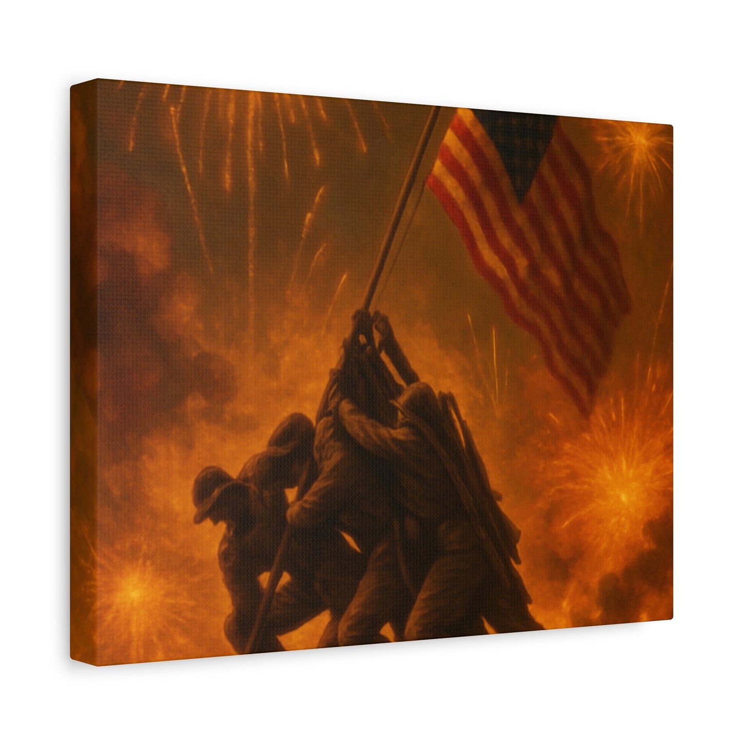 Patriotic Matte Canvas Wall Art, Military Tribute Decor, Independence Day Decoration, Veteran's Day Gift, Home Gallery Display