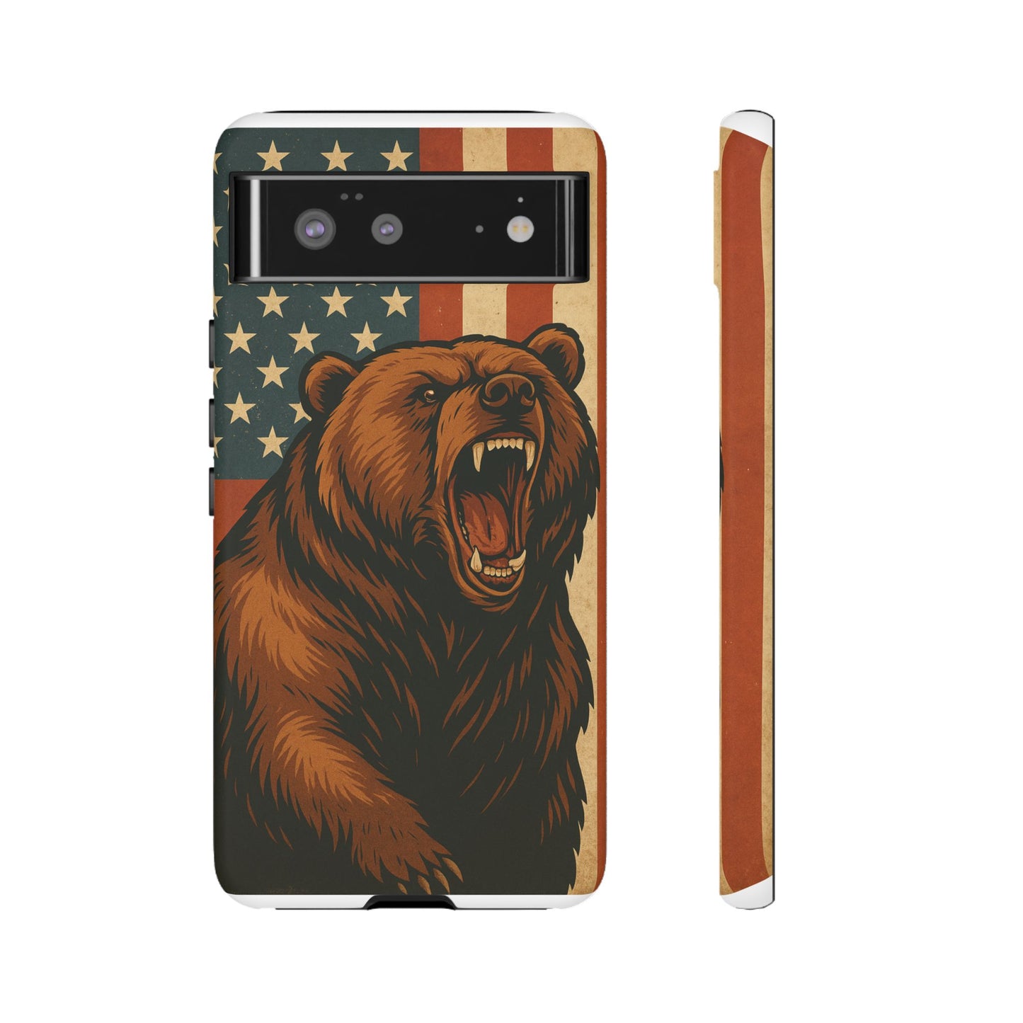 Tough Cases - Patriotic Bear Phone Case, Custom Phone Cover, Strong Protective Case, USA Flag Design, Gift for Outdoors Lovers