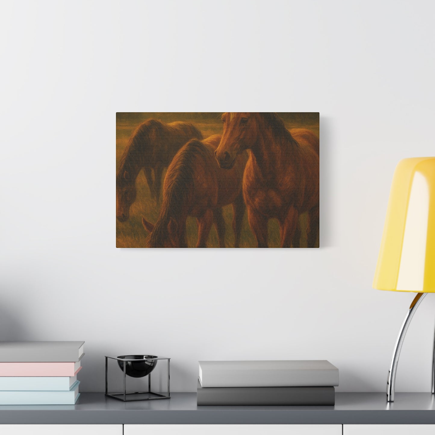 Rustic Horse Artwork Canvas, Equine Home Decor, Horse Lover Gift, Farmhouse Wall Art, Equestrian Decor, Nature Inspired