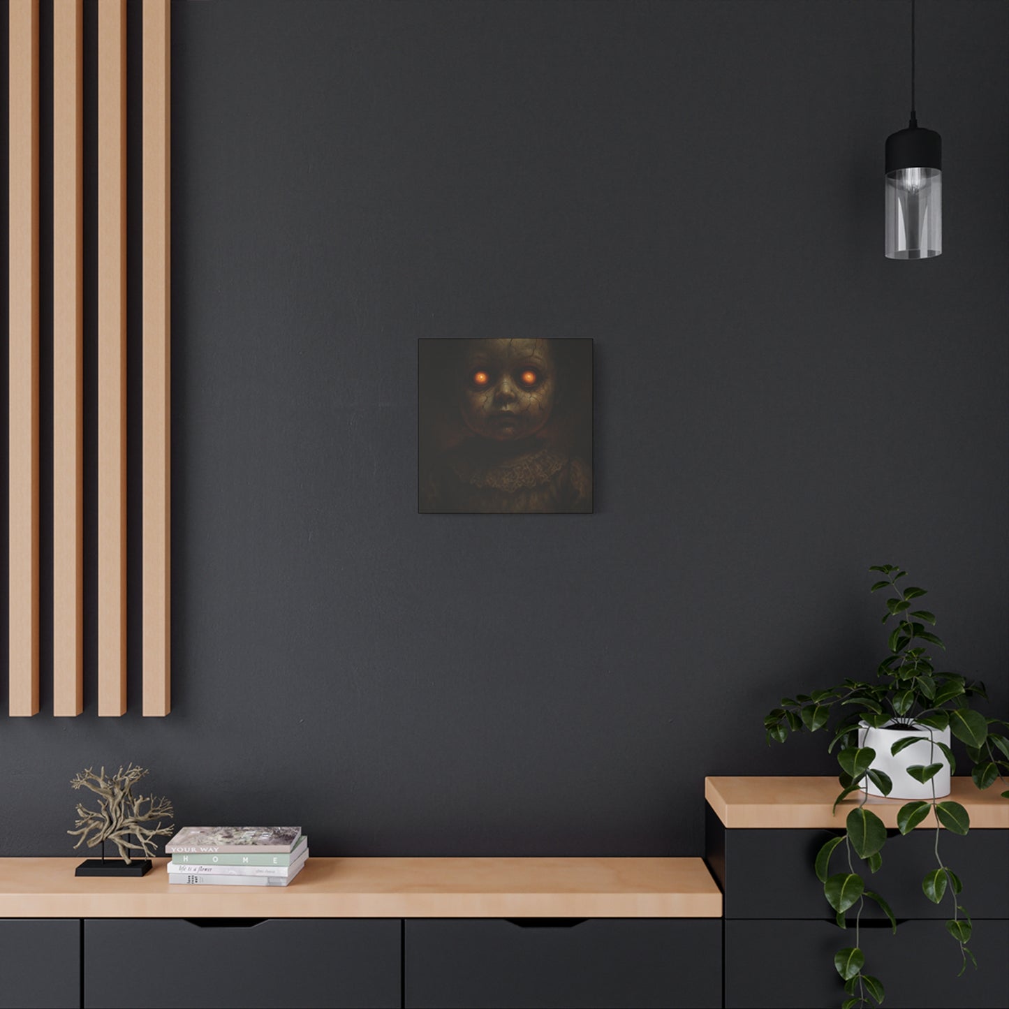 Eerie Artwork Canvas, Horror Decor, Creepy Wall Art, Spooky Gift, Haunted Home Decoration